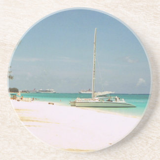 Sandstone Coaster with Cayman Island Scene