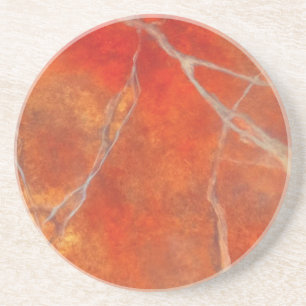 Sandstone Coaster with red hot marble art design