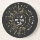 Sandstone Coaster With Sun And Moon Quote at Zazzle