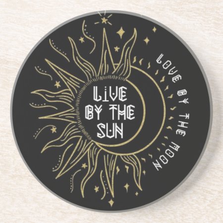 Sandstone Coaster With Sun And Moon Quote