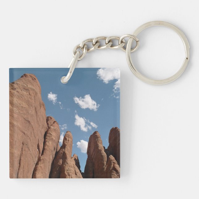 Sandstone Fins Utah Desert Photo Keychain (Back)