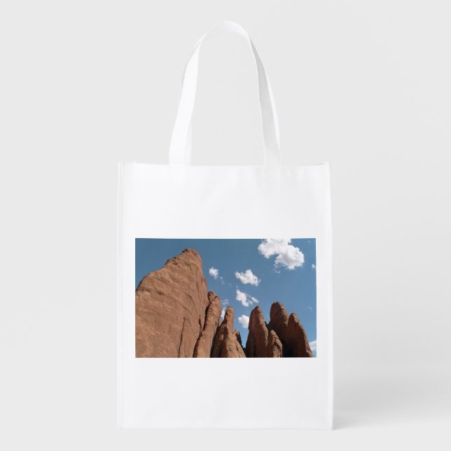 Sandstone Fins Utah Desert Photo Reusable Grocery Bag (Front)