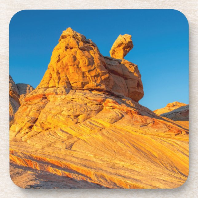 Sandstone Formations At The White Pocket 3 Beverage Coaster (Front)