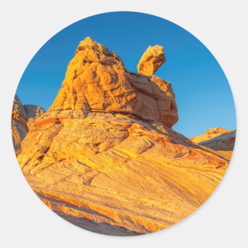 Sandstone Formations At The White Pocket 3 Classic Round Sticker