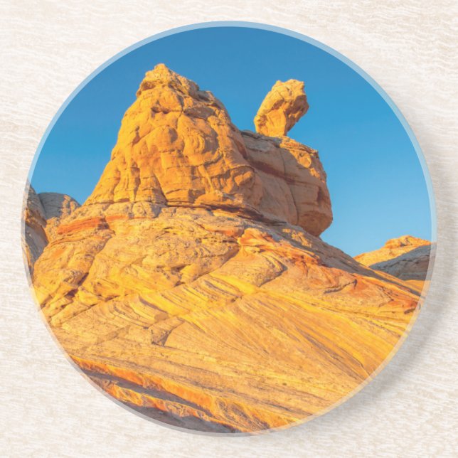 Sandstone Formations At The White Pocket 3 Drink Coaster (Front)