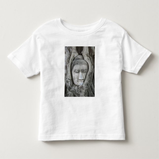 Sandstone head of Buddha surrounded by tree Toddler T-shirt (Front)