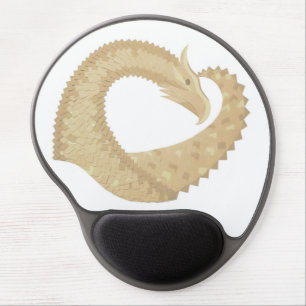 Sandstone heart dragon on white gel mouse pad