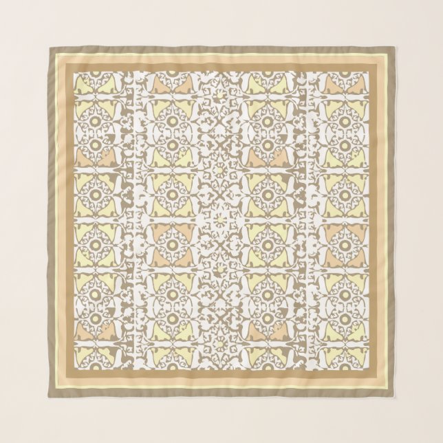 Sandstone Intricate Harmony Artistic Persian  Scarf (Front)