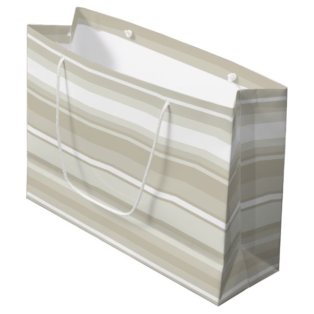 Sandstone stripes large gift bag (Front Angled)