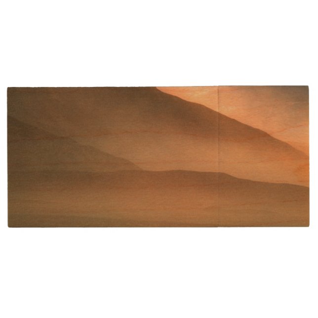 Sandstorm at Mesquite Sand Dunes, Sunset Wood USB Flash Drive (Front)