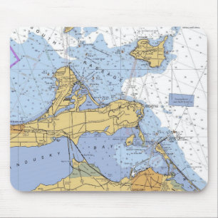 Sandusky Bay, OH Erie Nautical Chart Mousepad