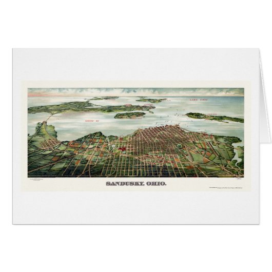 Sandusky, OH Panoramic Map - 1898 Cards (Front Horizontal)