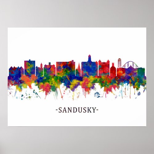 Sandusky Ohio Skyline Poster