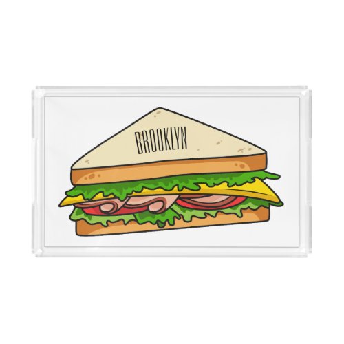 Sandwich cartoon illustration acrylic tray