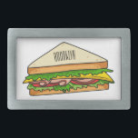 Sandwich cartoon illustration belt buckle<br><div class="desc">Sandwich cartoon illustration</div>