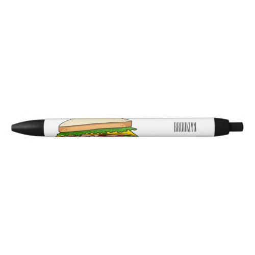 Sandwich cartoon illustration black ink pen