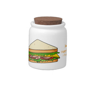 Sandwich cartoon illustration candy jar