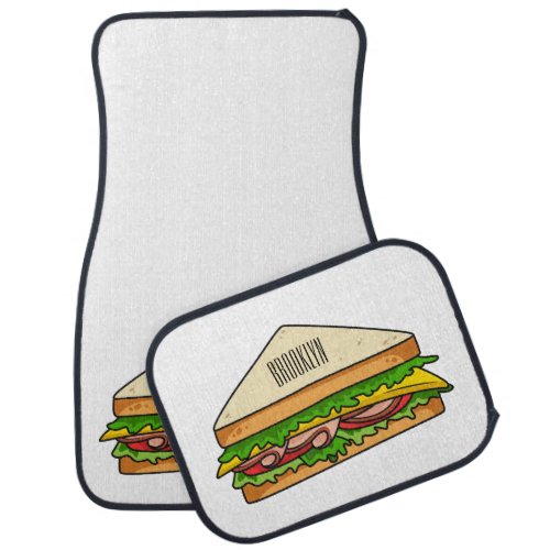 Sandwich cartoon illustration car floor mat