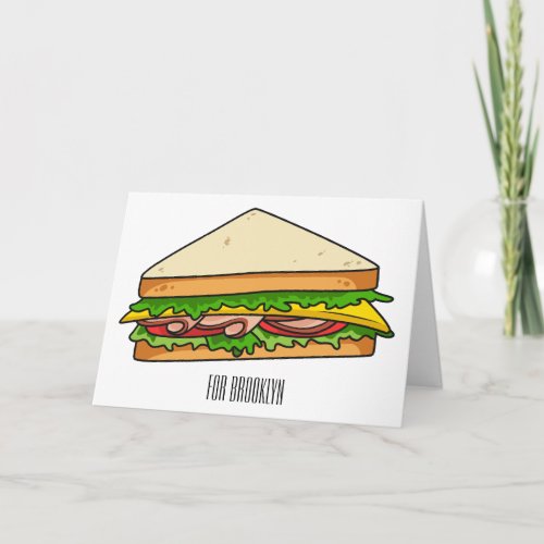 Sandwich cartoon illustration card