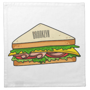 Sandwich cartoon illustration cloth napkin