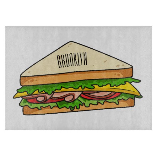Sandwich cartoon illustration cutting board
