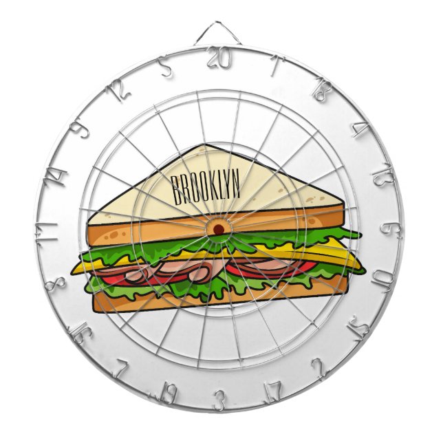 Sandwich cartoon illustration dart board (Front)