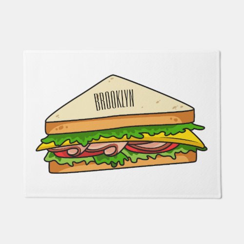 Sandwich cartoon illustration doormat