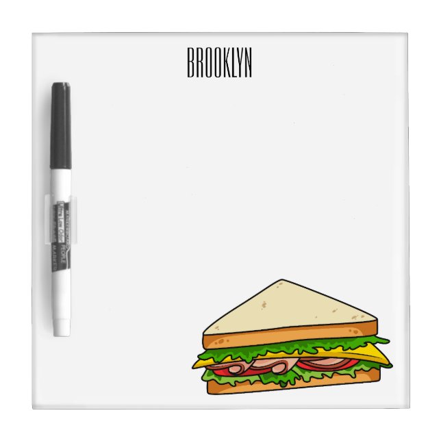 Sandwich cartoon illustration  dry erase board (Front)