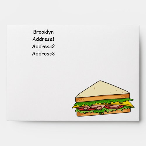 Sandwich cartoon illustration envelope