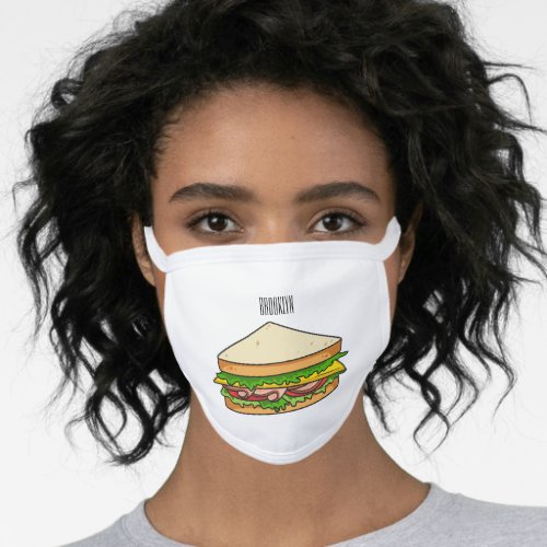 Sandwich cartoon illustration face mask