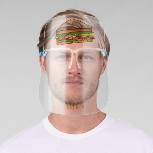 Sandwich cartoon illustration face shield (Insitu)