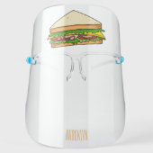 Sandwich cartoon illustration face shield (Front)