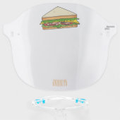 Sandwich cartoon illustration face shield (Front w/Glasses)
