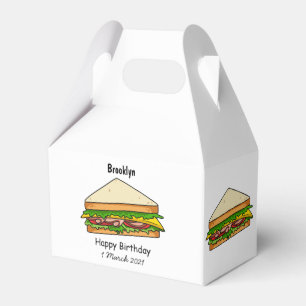 Sandwich cartoon illustration favor boxes