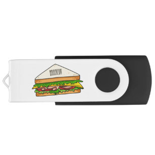 Sandwich cartoon illustration flash drive