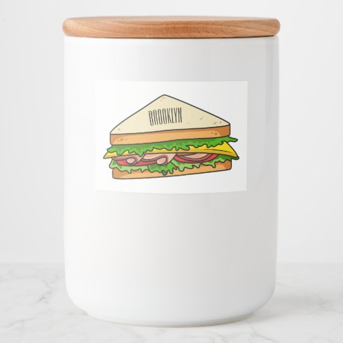 Sandwich cartoon illustration  food label