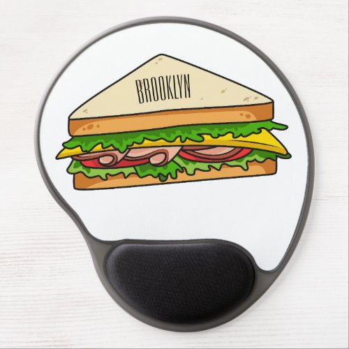 Sandwich cartoon illustration gel mouse pad
