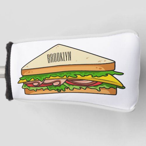 Sandwich cartoon illustration golf head cover