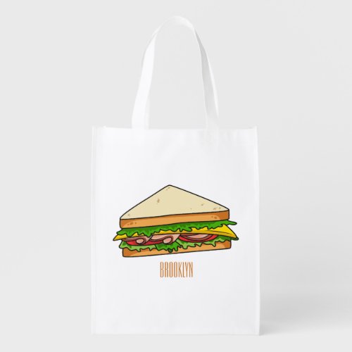 Sandwich cartoon illustration grocery bag