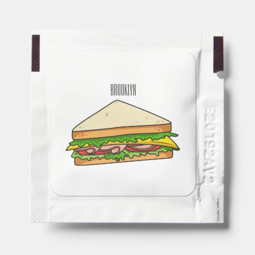 Sandwich cartoon illustration  hand sanitizer packet