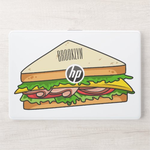 Sandwich cartoon illustration HP laptop skin