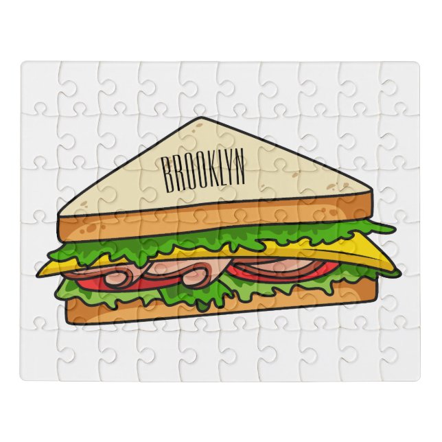 Sandwich cartoon illustration jigsaw puzzle (Puzzle Horizontal)