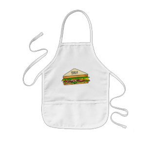 Sandwich cartoon illustration  kids' apron