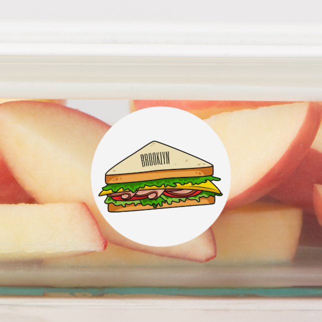 Sandwich cartoon illustration labels (Affixed)