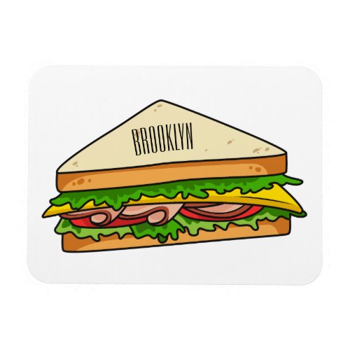 Sandwich cartoon illustration magnet