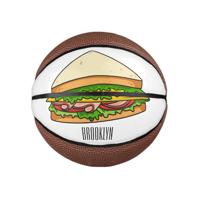Sandwich cartoon illustration mini basketball (Front)