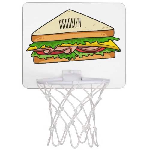 Sandwich cartoon illustration mini basketball hoop