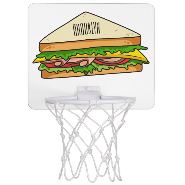 Sandwich cartoon illustration mini basketball hoop (Front)