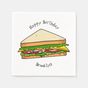 Sandwich cartoon illustration napkins