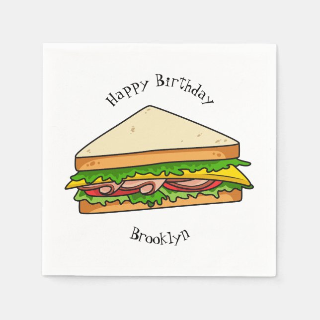 Sandwich cartoon illustration  napkins (Front)